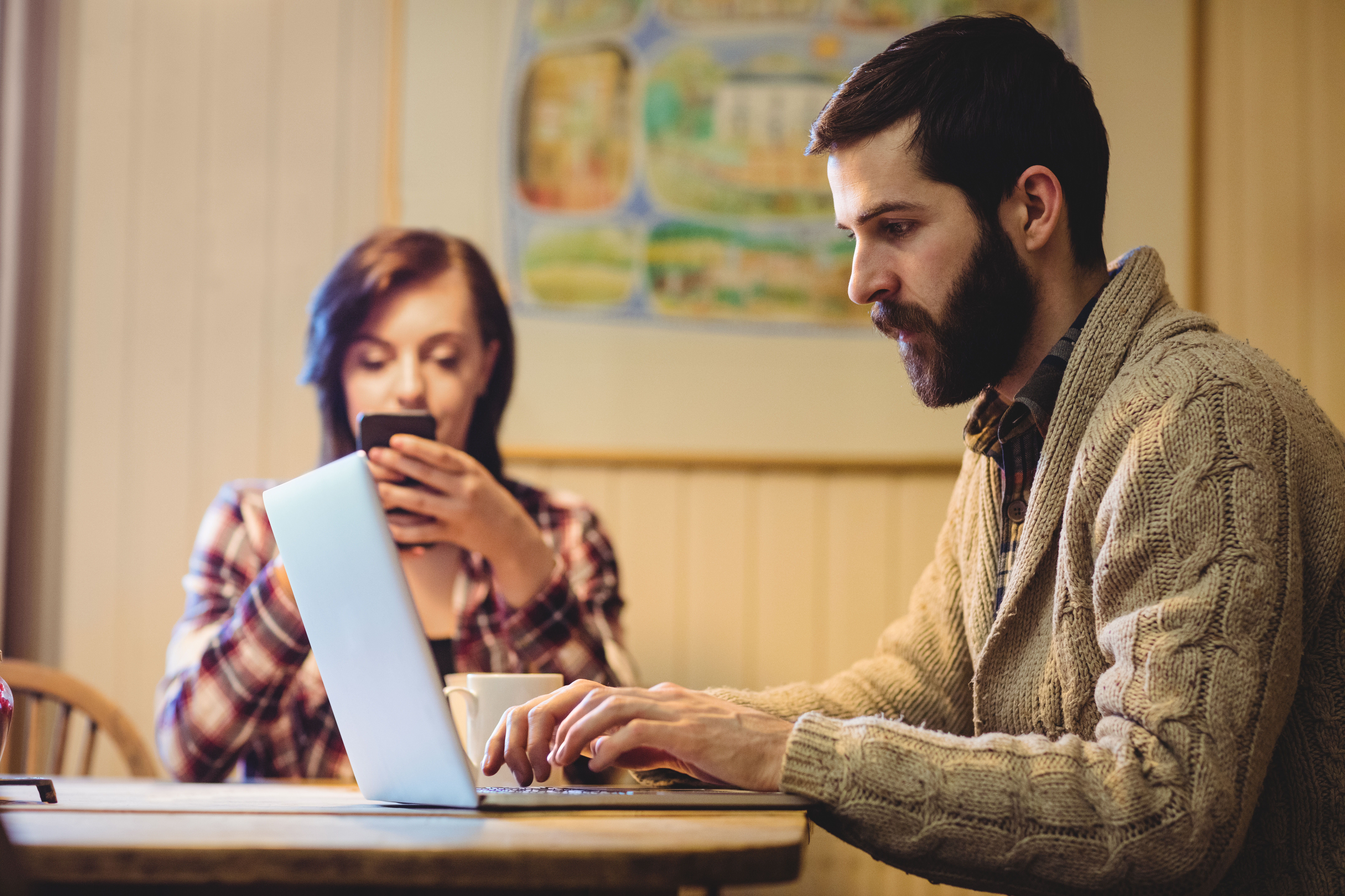 man looks for answers online